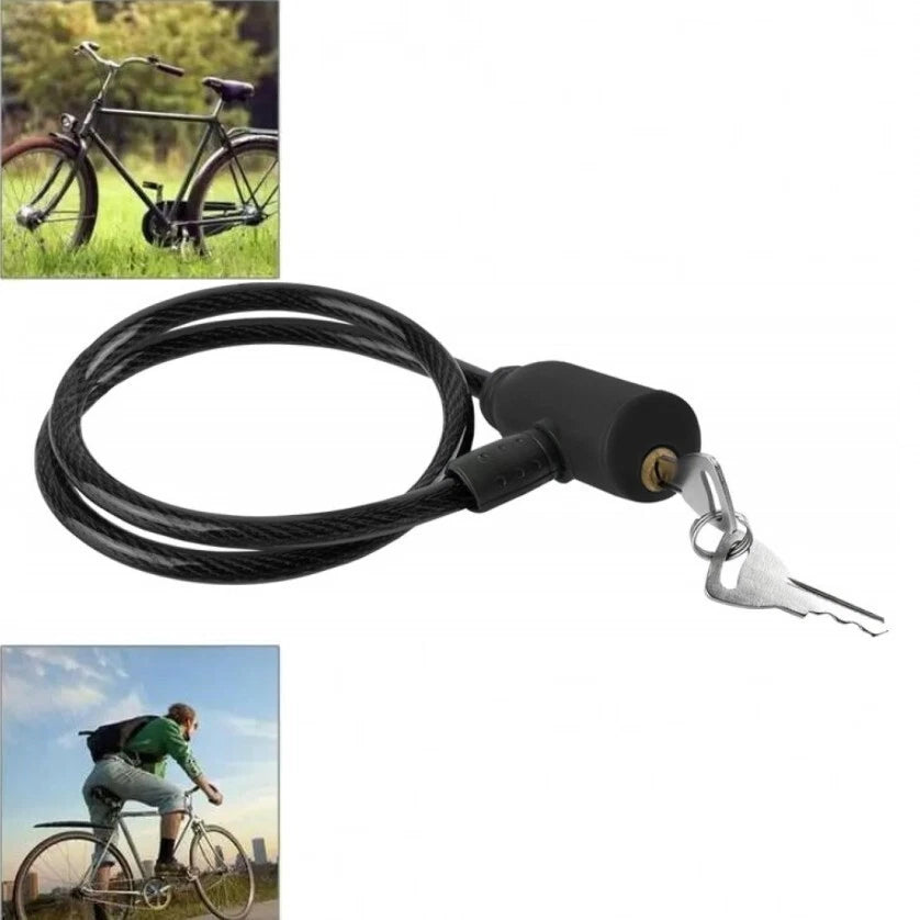 Lucchetto catena per bici bicicletta cavo acciaio antifurto antitaglio 2 chiavi