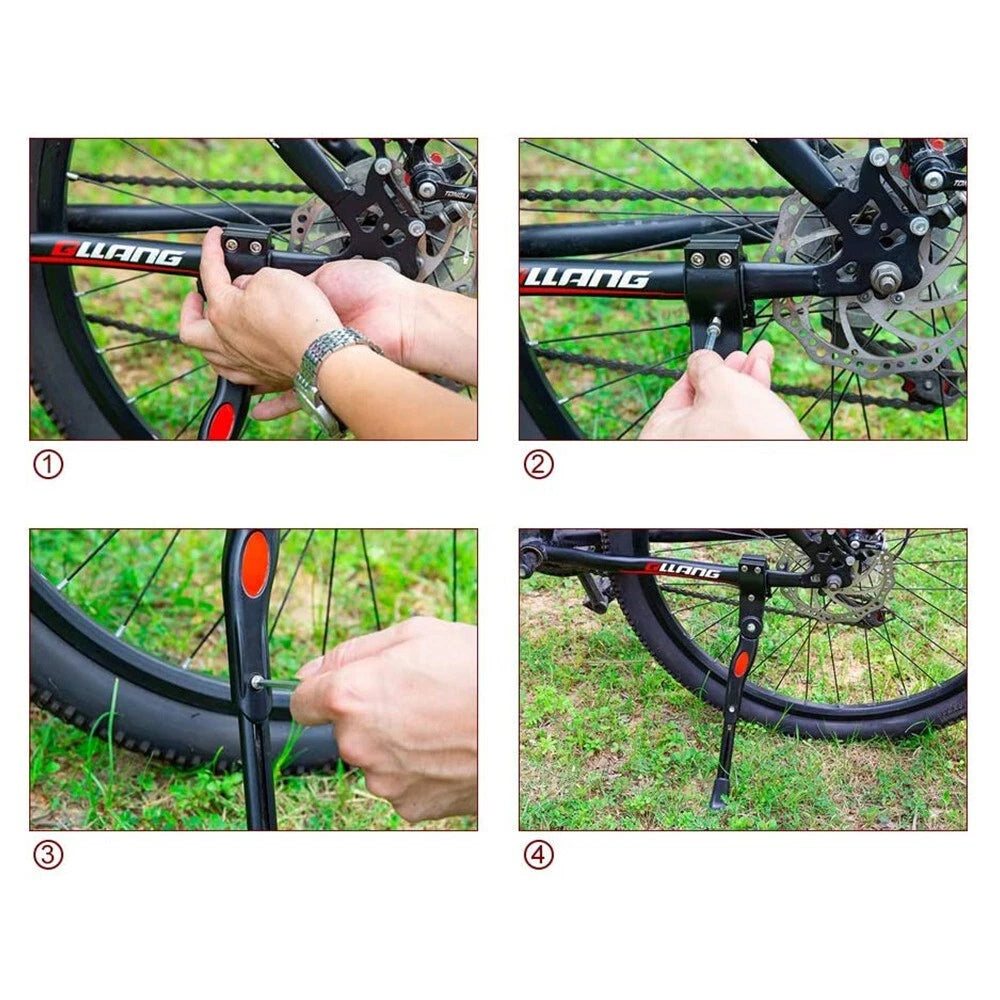 Cavalletto laterale bici regolabile supporto bicicletta mtb ruota 24"/26"/27"