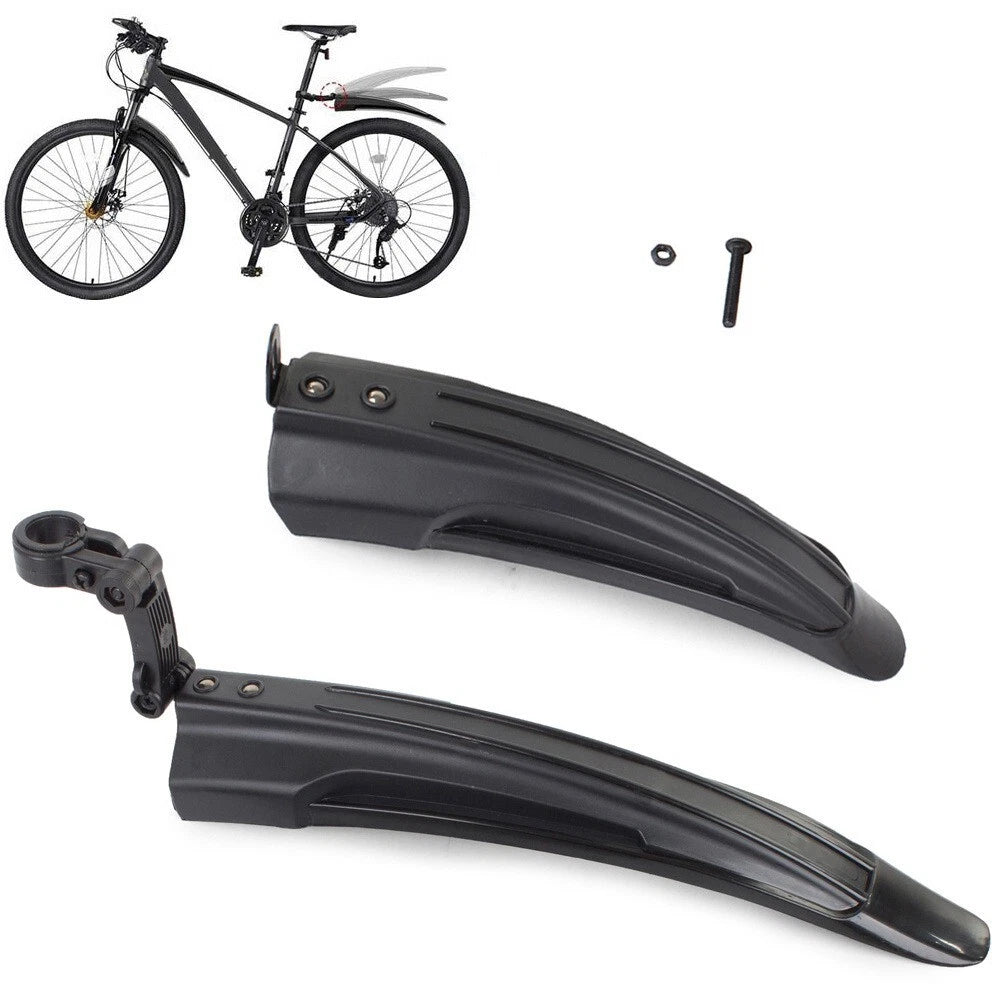 Coppia parafanghi bici 24 - 28'' anteriore e posteriore nero mtb bicicletta