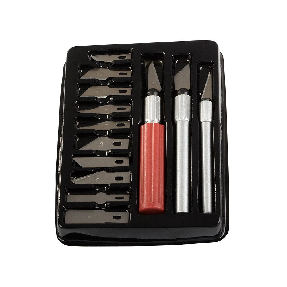 Set bisturi coltelli da modellazione taglia 13 pezzi lame precisione taglierini