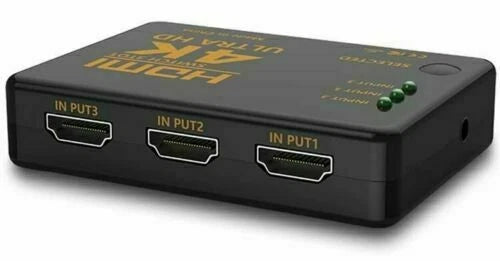 Splitter hdmi 4k switch ultra hd 3 porte per tv decoder ps4 xbox con telecomando
