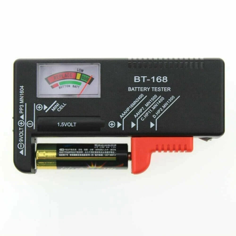 Tester pile batterie test carica batteria 1,5-9v aa aaa bottone mini stilo bt168