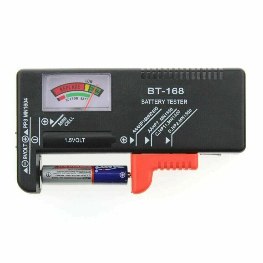 Tester pile batterie test carica batteria 1,5-9v aa aaa bottone mini stilo bt168