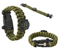 Bracciale survival sopravvivenza paracord bussola acciarino fischietto campeggio