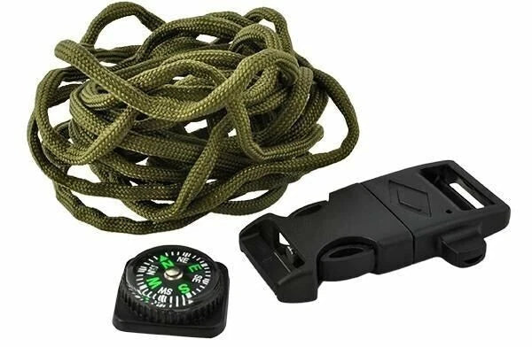 Bracciale survival sopravvivenza paracord bussola acciarino fischietto campeggio