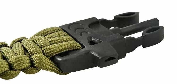 Bracciale survival sopravvivenza paracord bussola acciarino fischietto campeggio