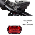 Kit luci luce faro a led bici bicicletta anteriore + fanale posteriore 3 modalit