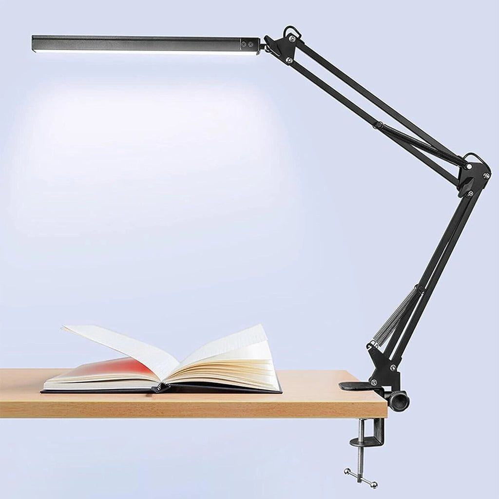 Lampada led da tavolo scrivania braccio pieghevole con morsetto dimmerabile 12w