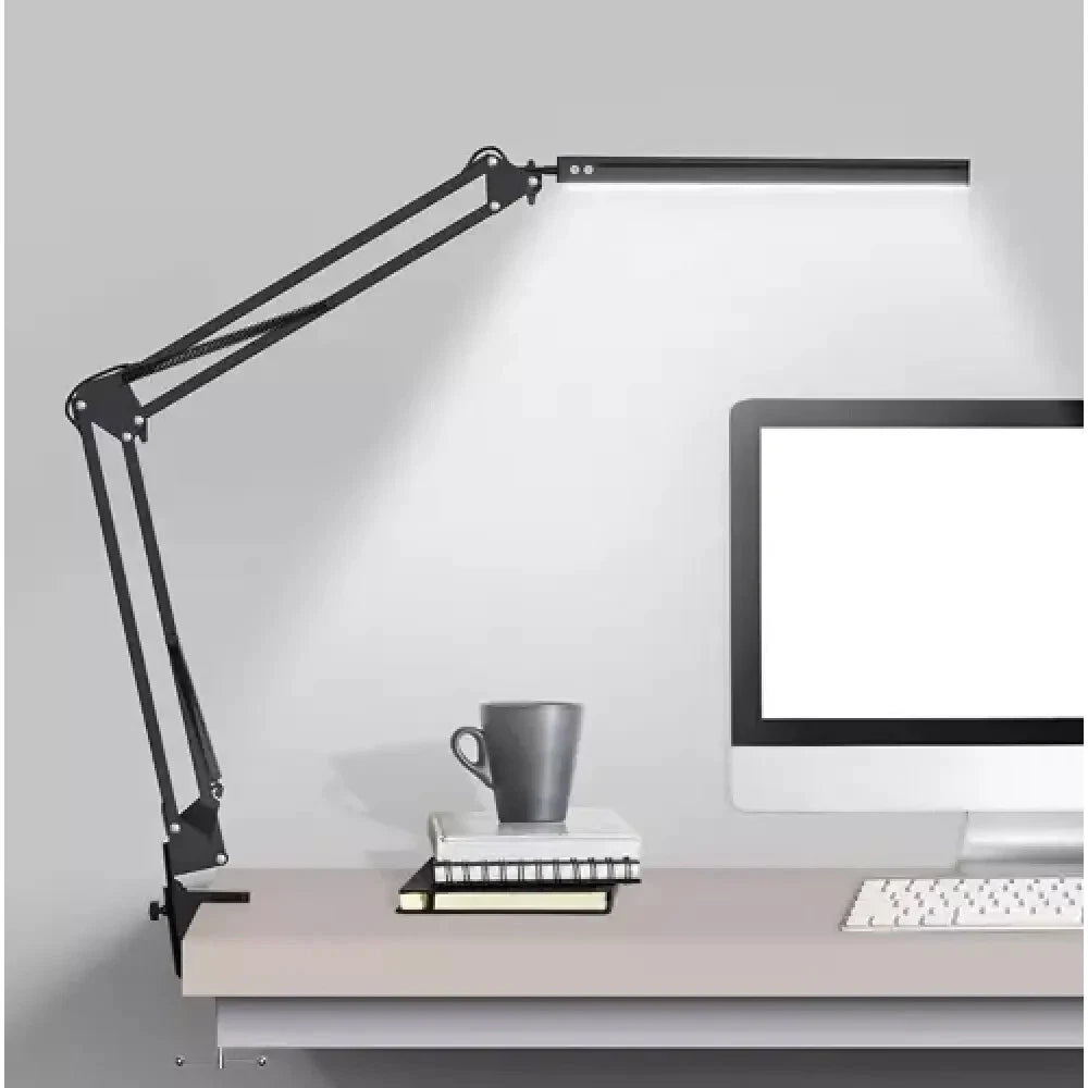 Lampada led da tavolo scrivania braccio pieghevole con morsetto dimmerabile 12w