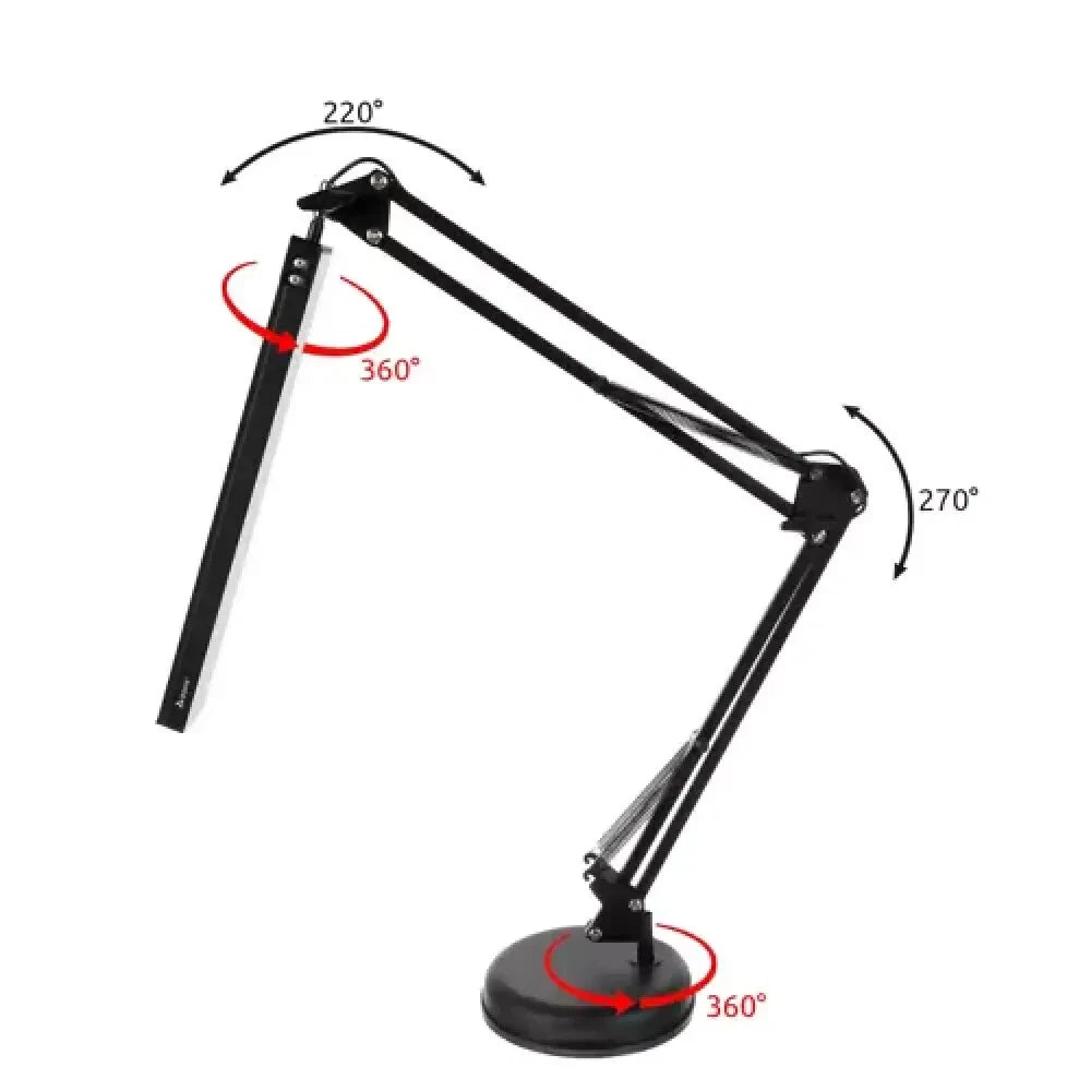 Lampada led da tavolo scrivania braccio pieghevole con morsetto dimmerabile 12w