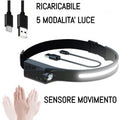 Lampada frontale 3 led cob pile ricaricabile auto torcia da testa sport pesca