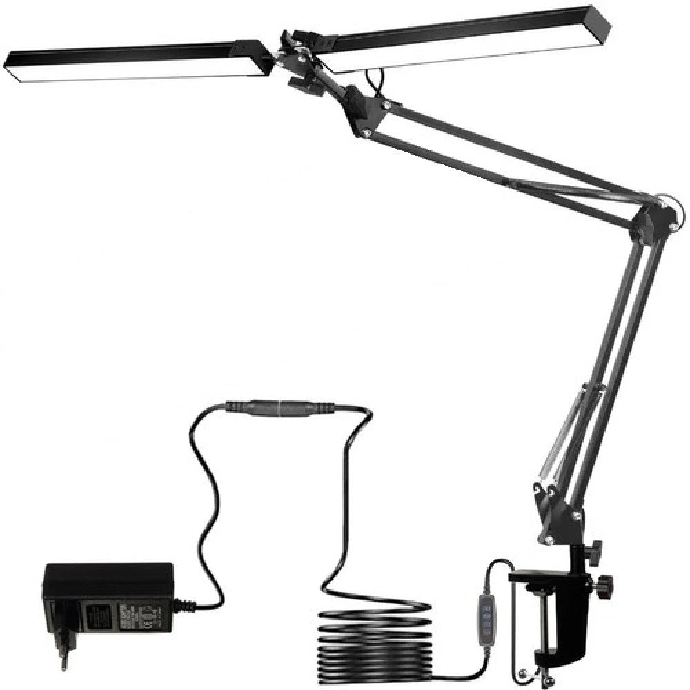 Lampada led  da tavolo scrivania braccio pieghevole con morsetto dimmerabile 24w