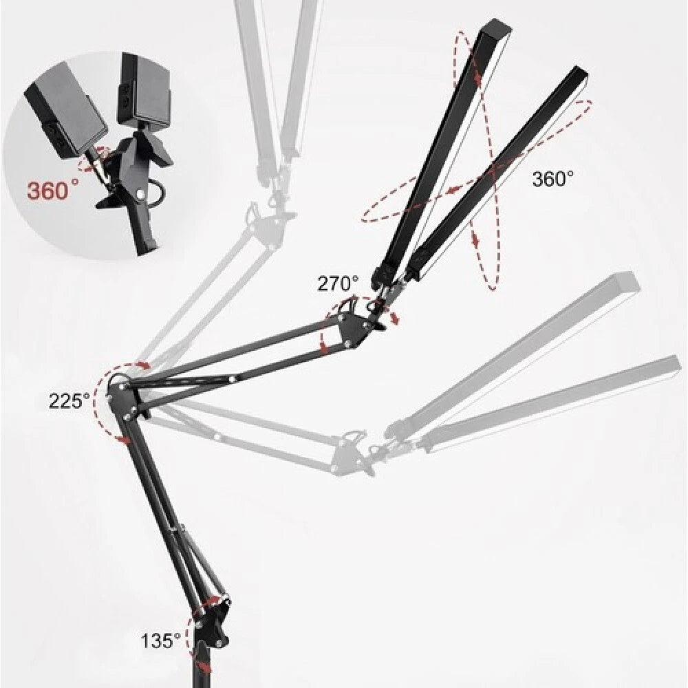 Lampada led  da tavolo scrivania braccio pieghevole con morsetto dimmerabile 24w