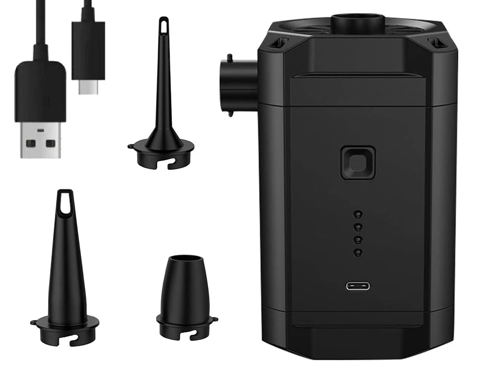 Pompa ad aria elettrica portatile per gonfiabili batteria inclusa 5200 mah