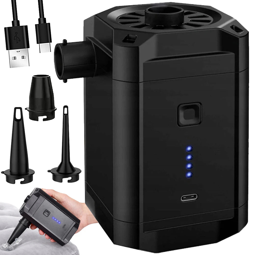 Pompa ad aria elettrica portatile per gonfiabili batteria inclusa 5200 mah