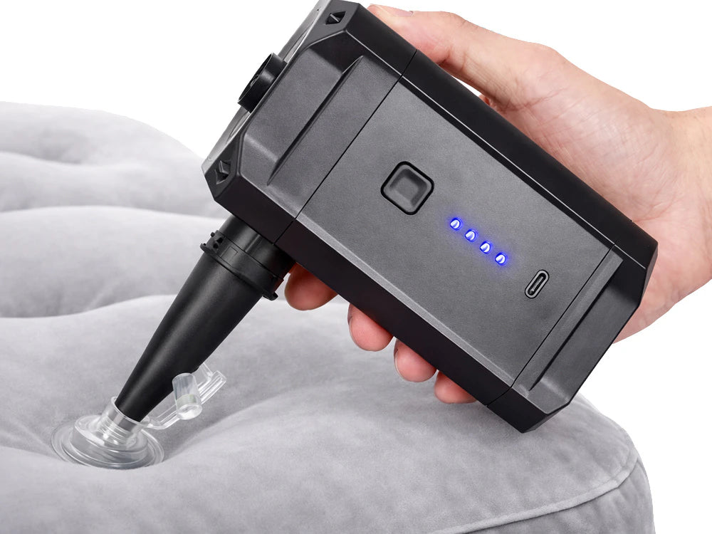 Pompa ad aria elettrica portatile per gonfiabili batteria inclusa 5200 mah