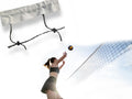 Pallavolo rete professionale da 9,5m x 1m a norma di gioco maglia colore nero