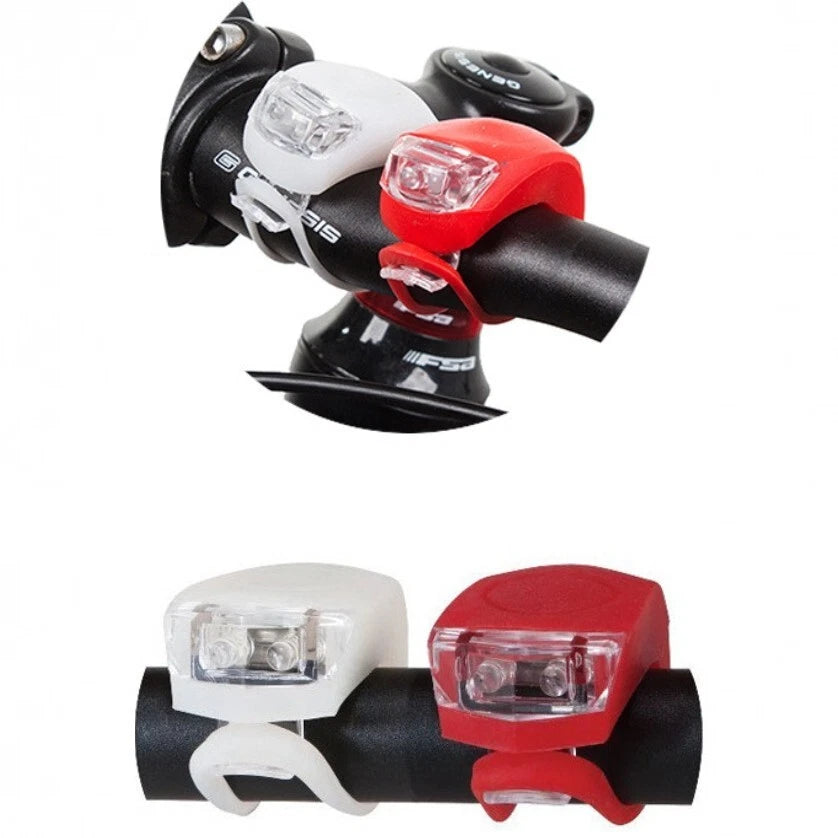 Kit luci luce a led segnalazione bici bicicletta anteriore + posteriore