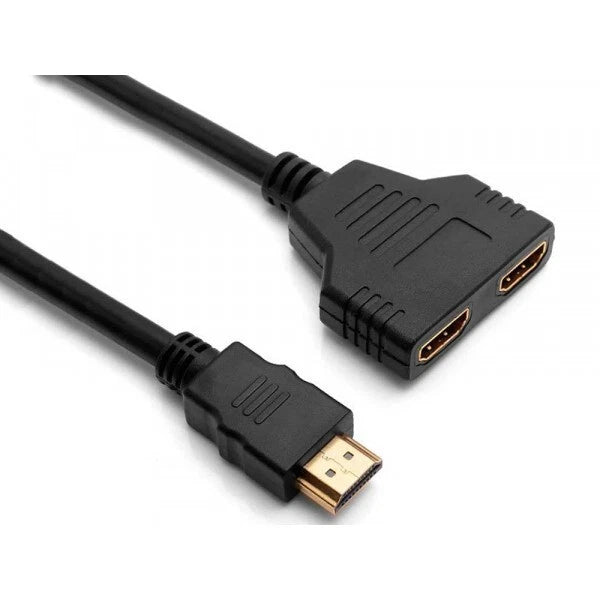 Cavo hdmi 2 uscite sdoppiatore splitter 1 ingresso maschio 2 uscite femmina hd