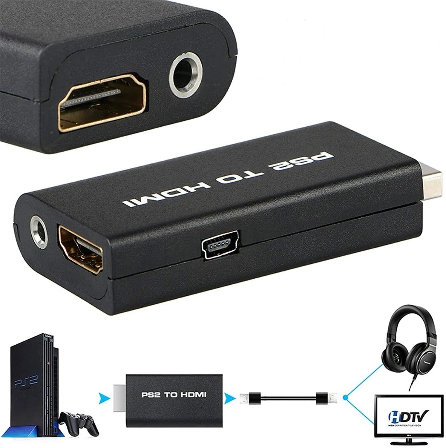 Convertitore adattatore ps2 a hdmi audio e video ps2 to hdmi