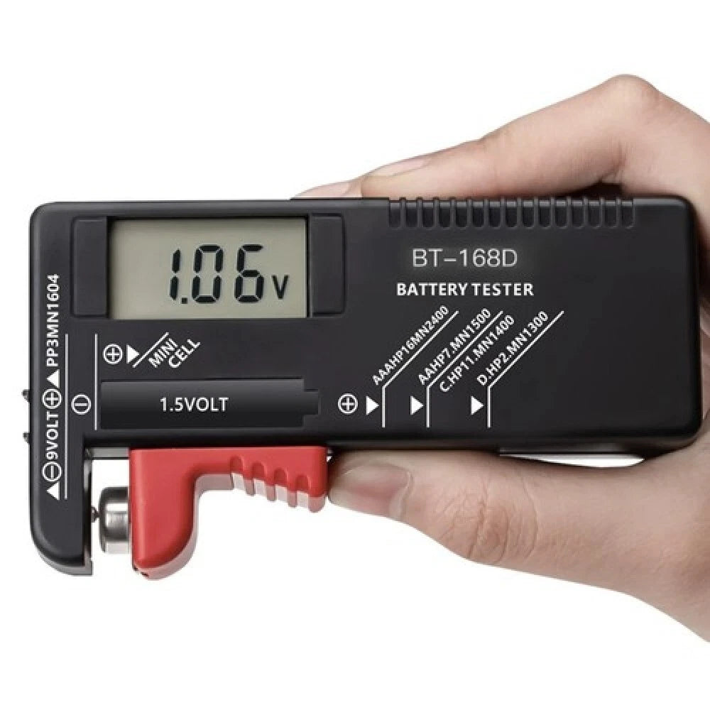 Tester digitale pile batterie carica da 1,5-9v aa aaa bottone mini stilo bt168