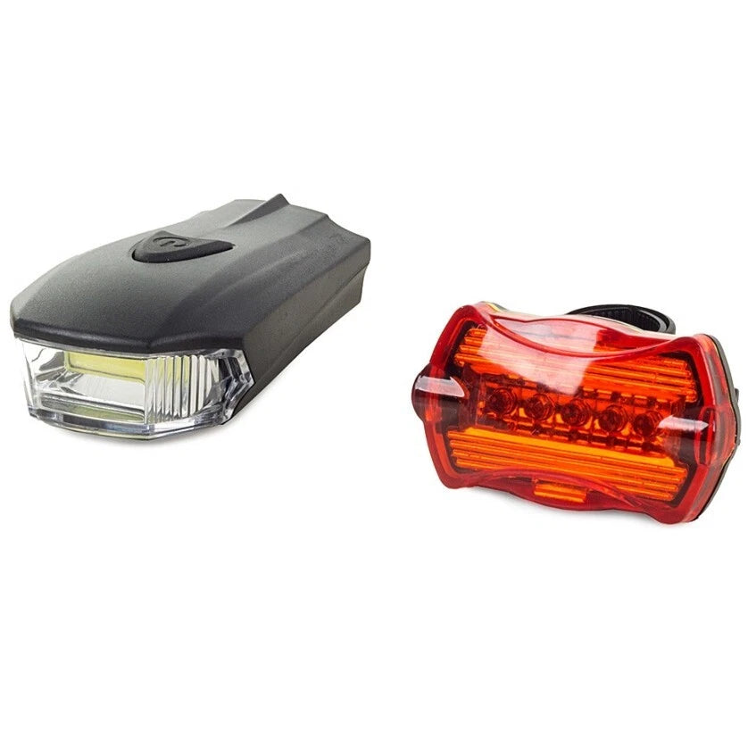 Kit luci luce faro a led bici bicicletta anteriore + posteriore ricaricabile