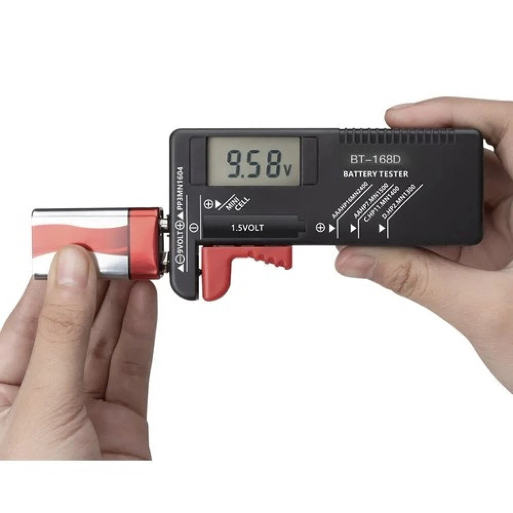 Tester digitale pile batterie carica da 1,5-9v aa aaa bottone mini stilo bt168
