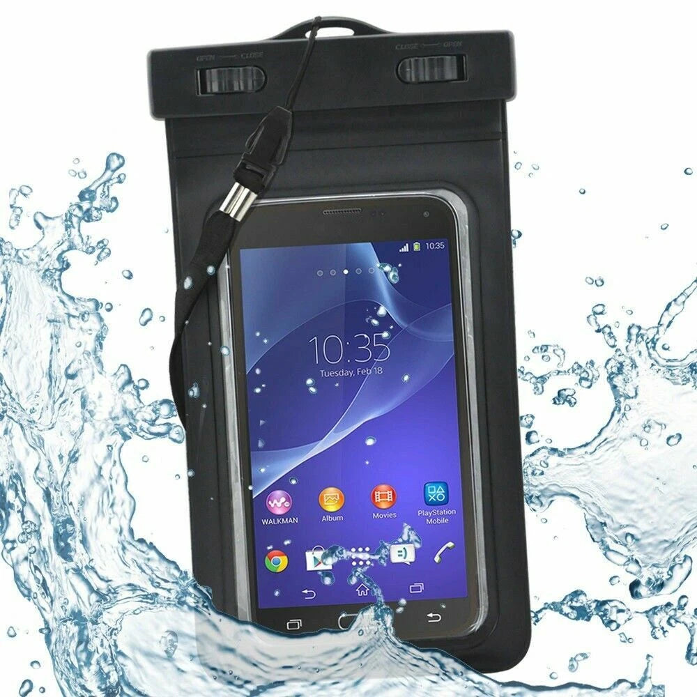 CUSTODIA COVER IMPERMEABILE UNIVERSALE PER SMARTPHONE TRASPARENTE SUBACQUEA