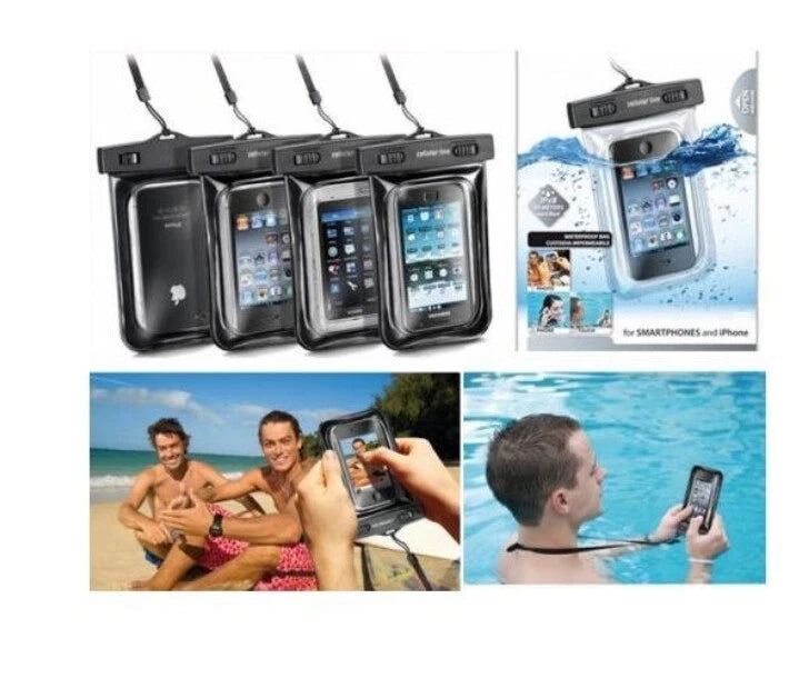 CUSTODIA COVER IMPERMEABILE UNIVERSALE PER SMARTPHONE TRASPARENTE SUBACQUEA