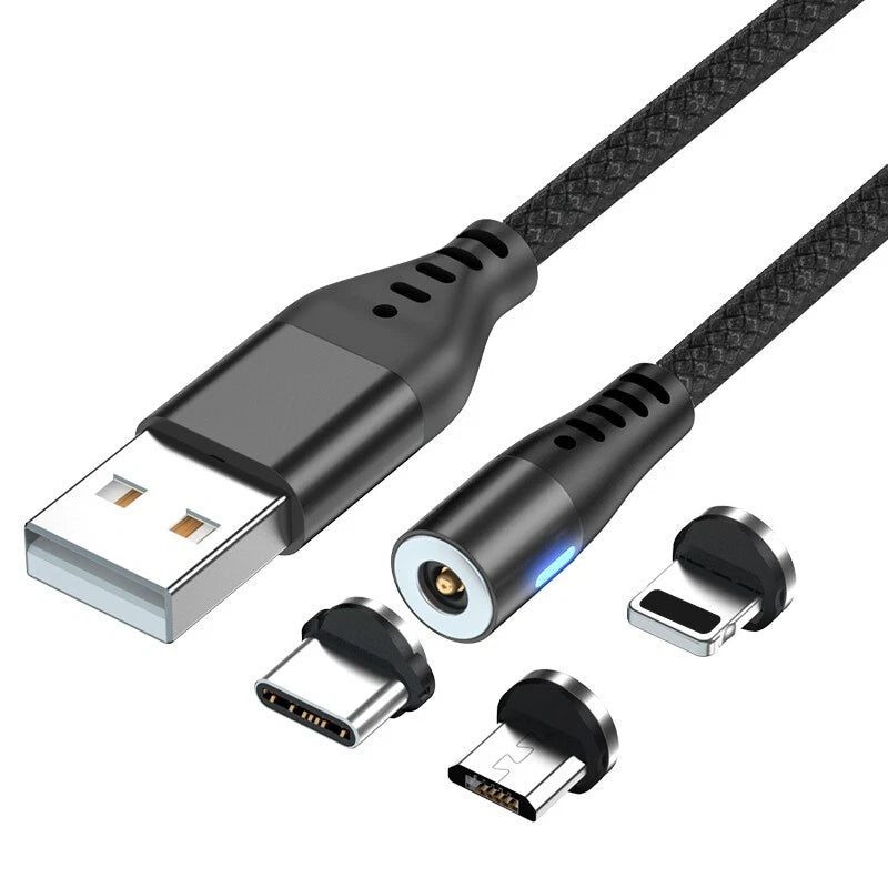 Cavo magnetico 3 in 1, type-c, micro usb per android compatibile con iphone