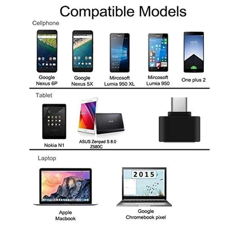 Adattatore da usb-a femmina a usb type-c maschio huawei samsung otg universale