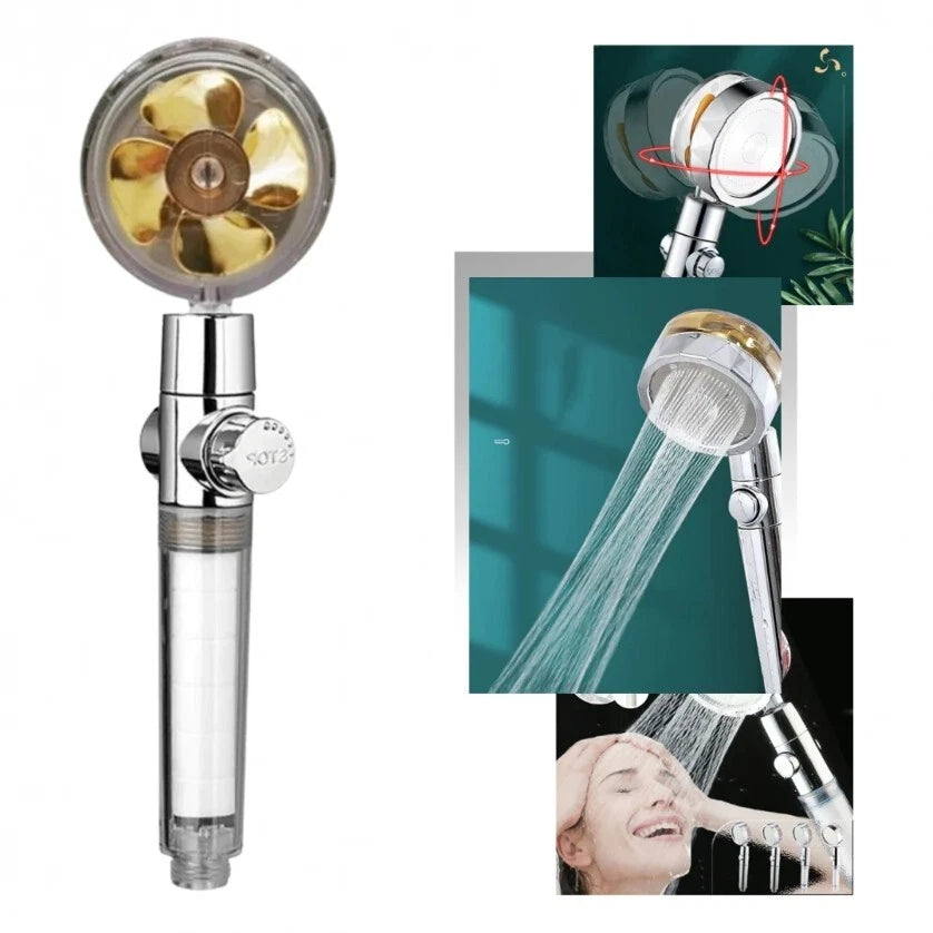 Soffione doccia alta pressione regolabile con filtro, risparmio acqua pressione+