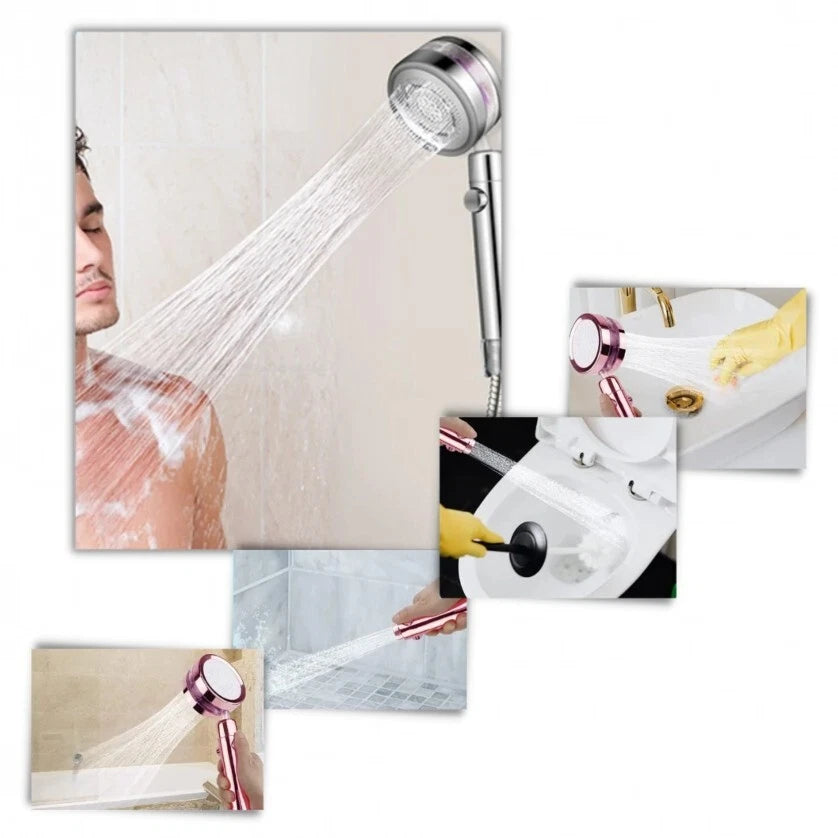 Soffione doccia alta pressione regolabile con filtro, risparmio acqua pressione+