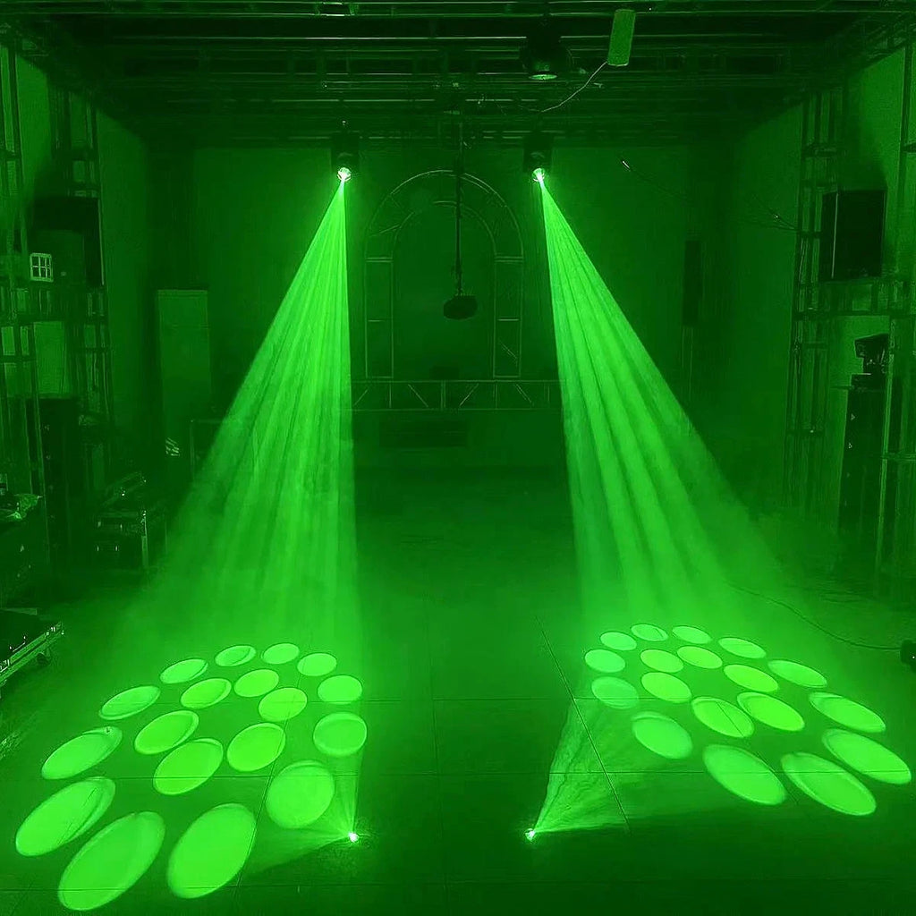 Testa mobile led 150w led dmx colori 18 prismi rotanti, fascio luce, spot led