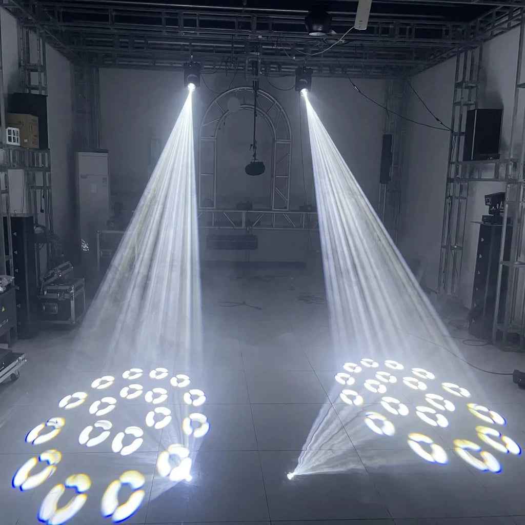 Testa mobile led 150w led dmx colori 18 prismi rotanti, fascio luce, spot led