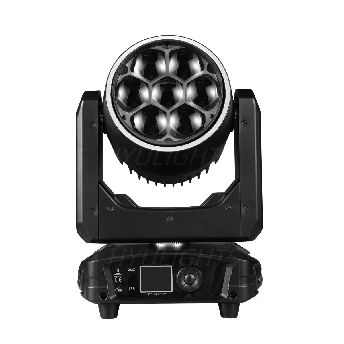 Testa mobile led 300w led dmx 7x40w led rgb zoom fascio rotante estrattore