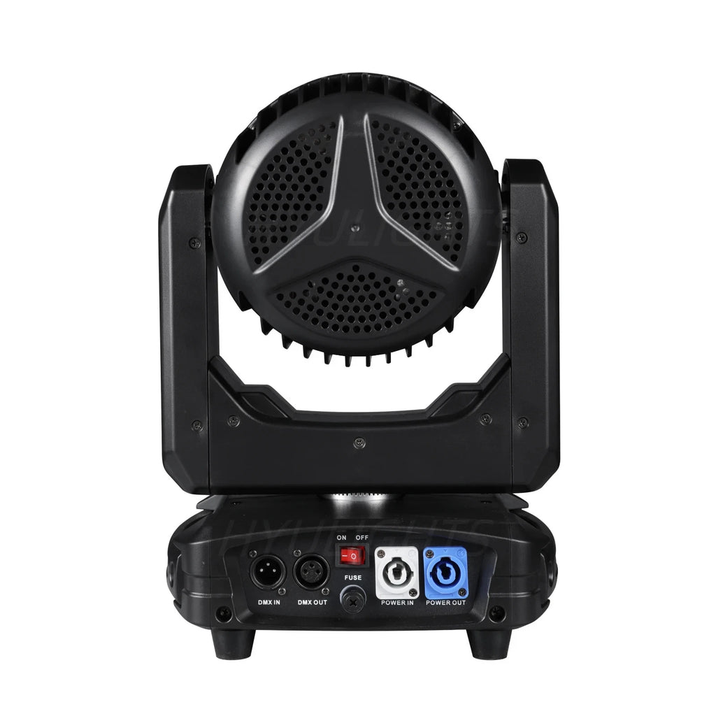 Testa mobile led 300w led dmx 7x40w led rgb zoom fascio rotante estrattore