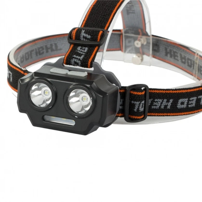 Torcia lampada led frontale da testa ricaricabile usb luce pesca caccia