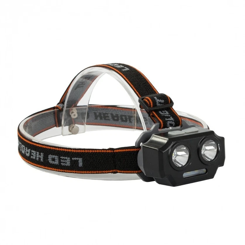 Torcia lampada led frontale da testa ricaricabile usb luce pesca caccia