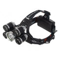 Lampada frontale 5 led torcia ricaricabile pile auto torcia da testa sport pesca