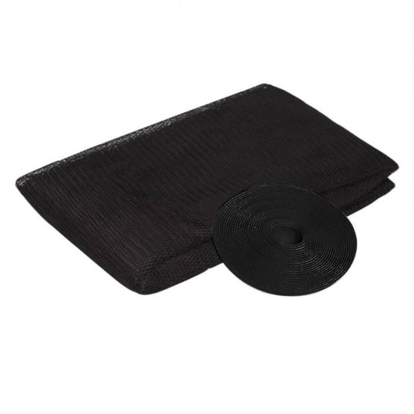 Zanzariera per finestra adesiva nera tenda telo anti zanzare insetti 180x150cm