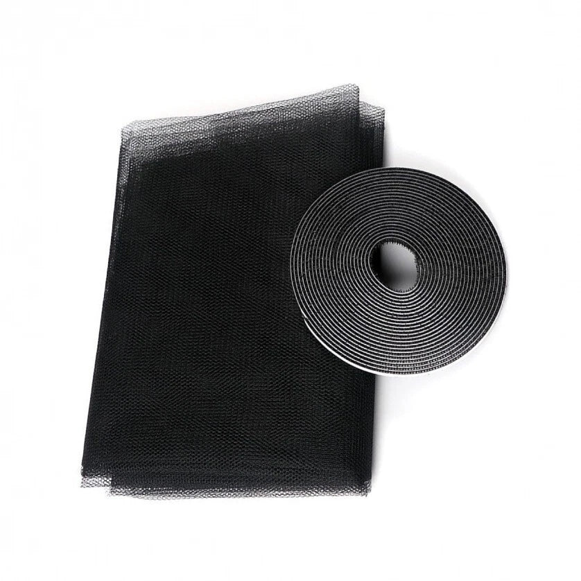 Zanzariera per finestra adesiva nera tenda telo anti zanzare insetti 180x150cm